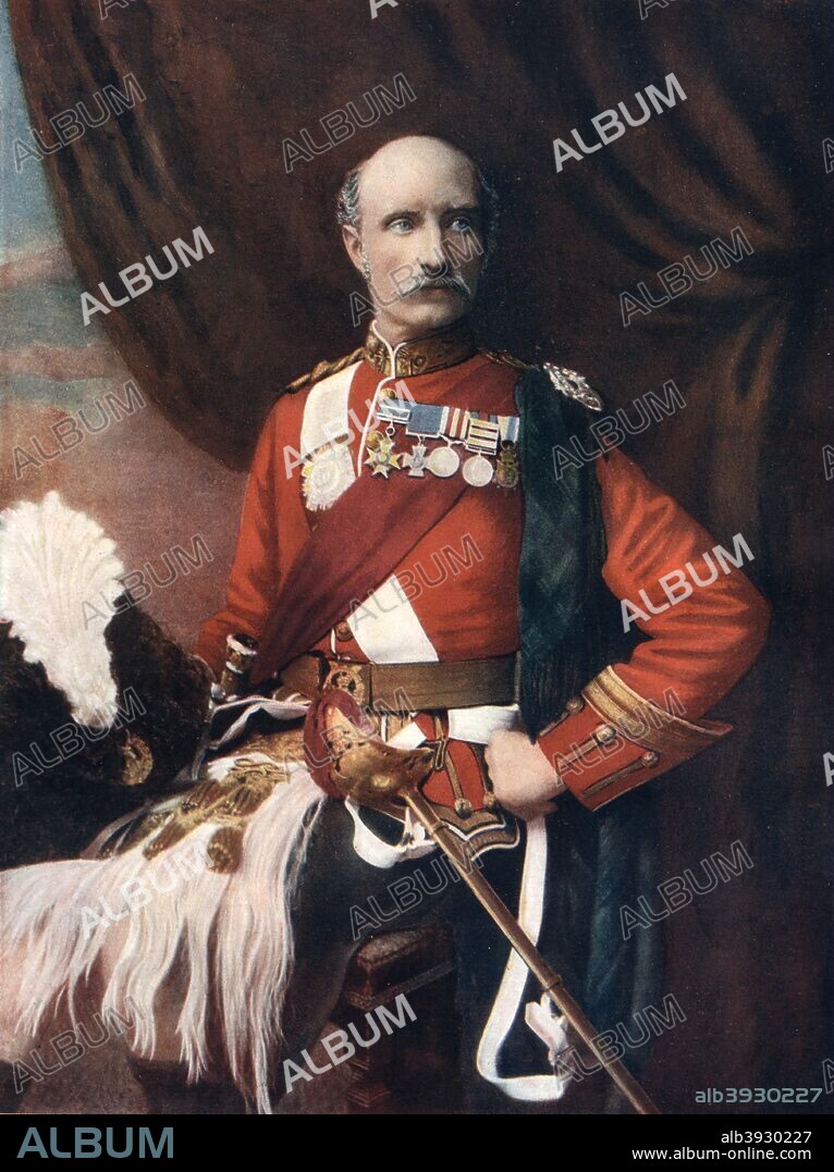 Sir George Stuart White, British Army general, 1902. White served with the 92nd Highland Regiment and won a VC in the Afghan War. He commanded the defence of Ladysmith against the Boers during the Boer War. He was made a Field Marshal in 1903. Portrait from Celebrities of the Army, published by George Newnes, (London, 1902).