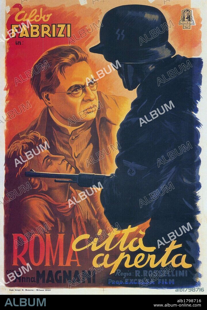Poster of ROMA CITTA APERTA, 1945, directed by ROBERTO ROSSELLINI. Copyright EXCELSA/MAYER-BURSTYN.