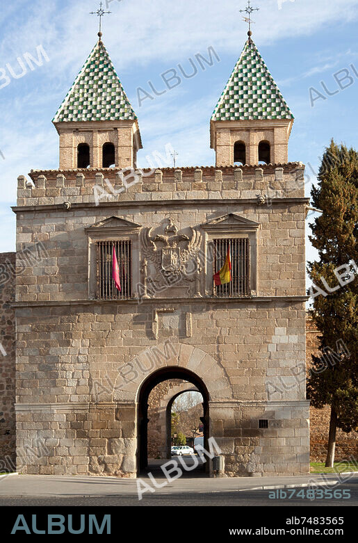 Toledo, Renaissance Stadttor Puerto Nueva de Bisgara, Stadtseite. Architekt Alonso de Covarrubias, erbaut 1559/60.