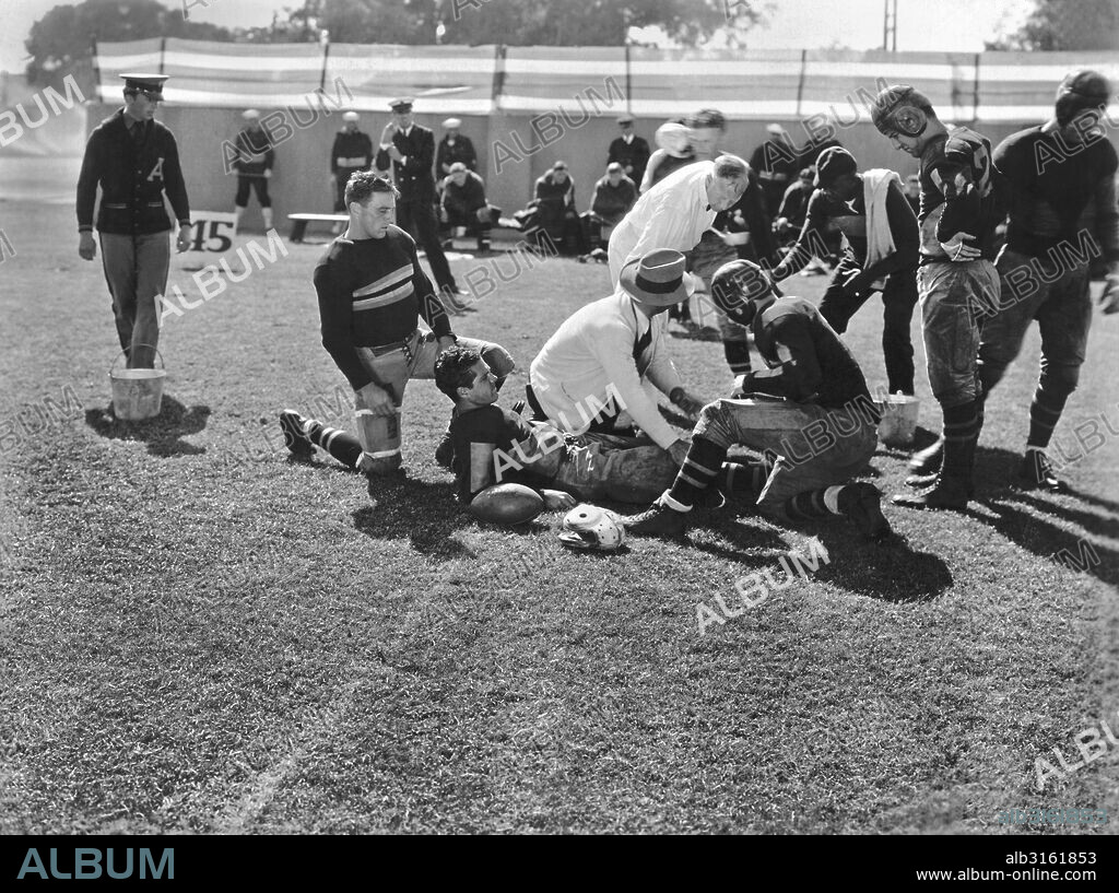Annapolis, Maryland: 1929. A scene from the All Talking Movietone, "Salute", about the football rivalry of the Army-Navy game. The movie was partly filmed on location at the Naval Academy in Annapolis.