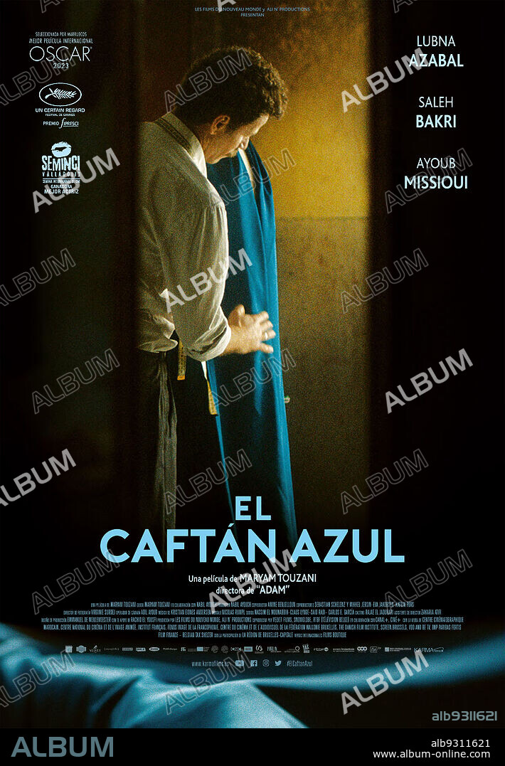 Poster of THE BLUE CAFTAN, 2022 (LE BLEU DU CAFTAN), directed by MARYAM TOUZANI. Copyright Les films du nouveau monde.