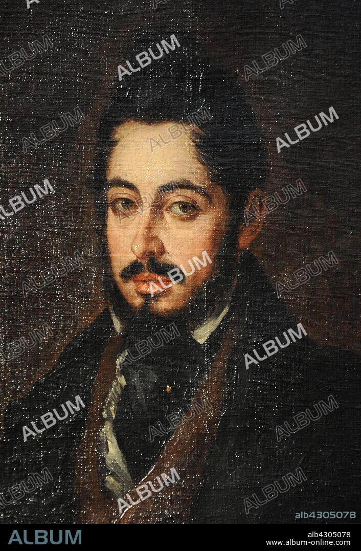 Mariano Jose de Larra (1809-1837). Spanish writer and journalist. Portrait by Jose Gutierrez de la Vega (1791-1865), ca.1835. Detail. Museum of Romanticism. Madrid. Spain.