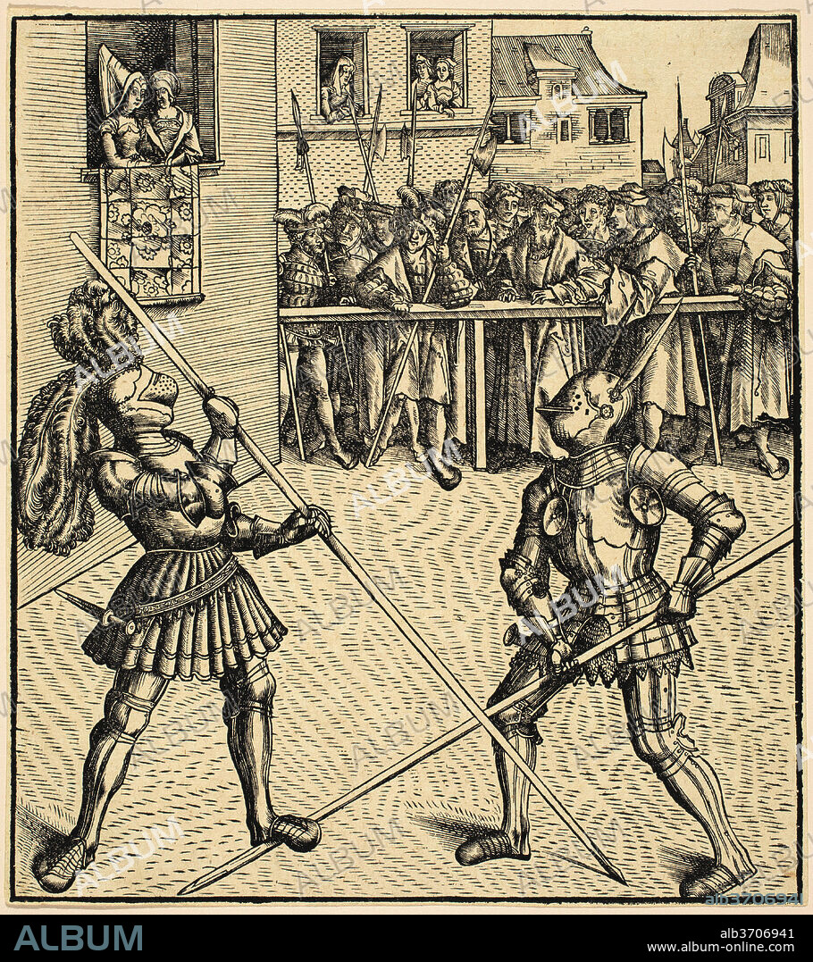 LEONHARD BECK. Tournament on the Occasion of the Festivity of the Marriage. Dated: 1514/1516. Dimensions: sheet (trimmed to image): 21.9 x 19.6 cm (8 5/8 x 7 11/16 in.). Medium: woodcut.
