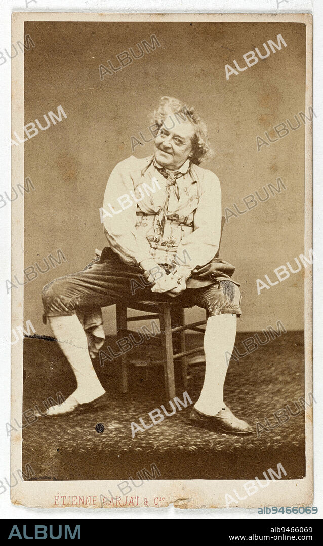 Portrait of Frédérick Lemaître, (Antoine-Louis-Prosper Lemaître, 1800-1876), (actor), Carjat, Etienne, Photographer, Between 1860 and 1890, 2nd half of the 19th century, Photography, Graphic arts, Photography, Albumen paper print, Dimensions - Work: Height: 9.5 cm, Width: 5.9 cm, Dimensions: Height: 10.3 cm, Width: 6.3 cm.
