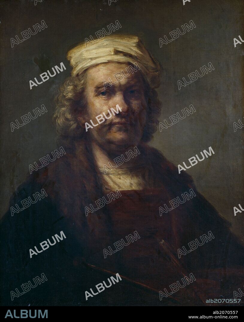REMBRANDT (copie). Anonymous (Copy Rembrandt Harmensz van Rijn) / 'Self-portrait', 17th century, Dutch School, Oil on canvas, 81 cm x 65 cm, P02808.