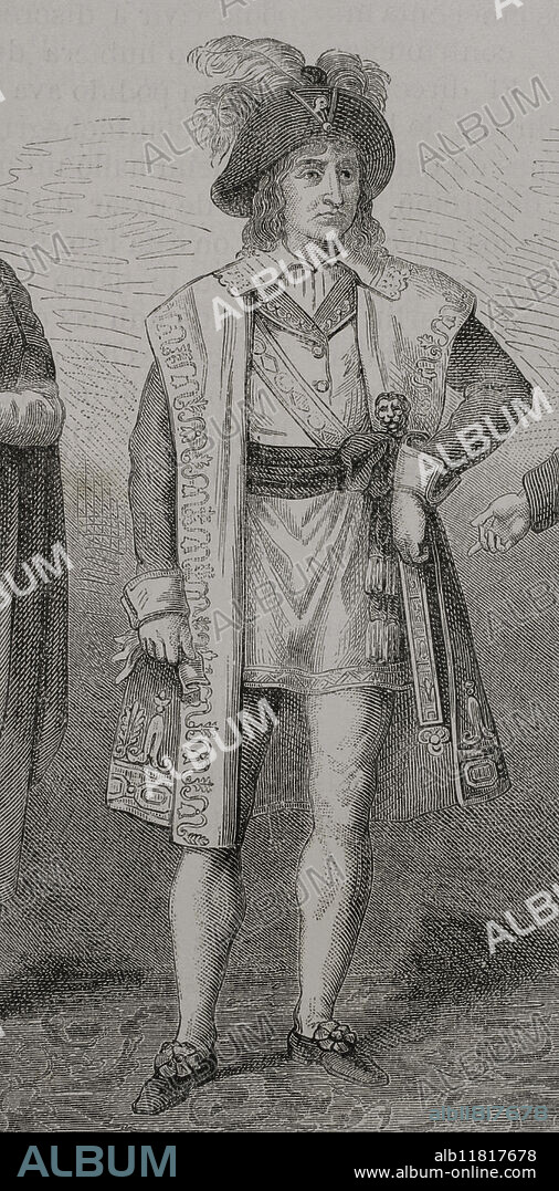Revolución francesa (1789-1799). El Directorio. Gobierno de Francia desde el 2 de noviembre de 1795 hasta el 9 de noviembre de 1799. Miembro del Directorio francés. Grabado. "Historia de la Revolución Francesa". Tomo I, parte 2, 1879.
