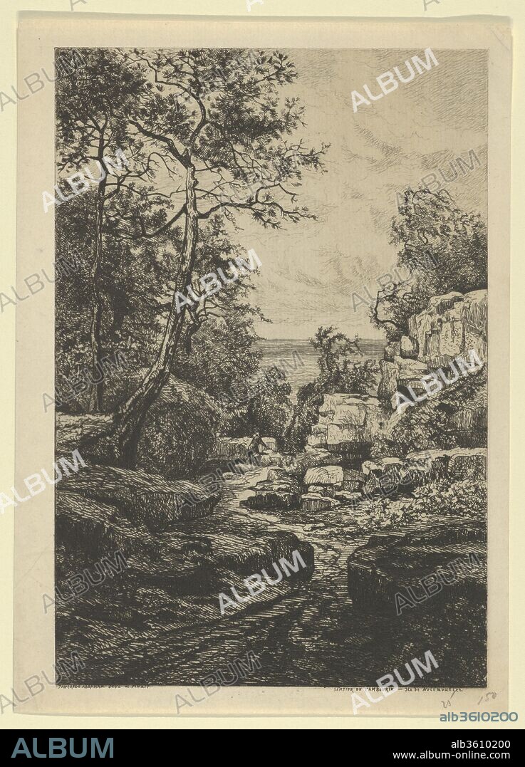 Sentier du Tambourin, Ile de Noirmoutier. Artist: Tancrède Abraham (French, Vitré 1836-1895). Dimensions: Sheet: 8 3/4 × 6 1/4 in. (22.2 × 15.9 cm). Date: 19th century.