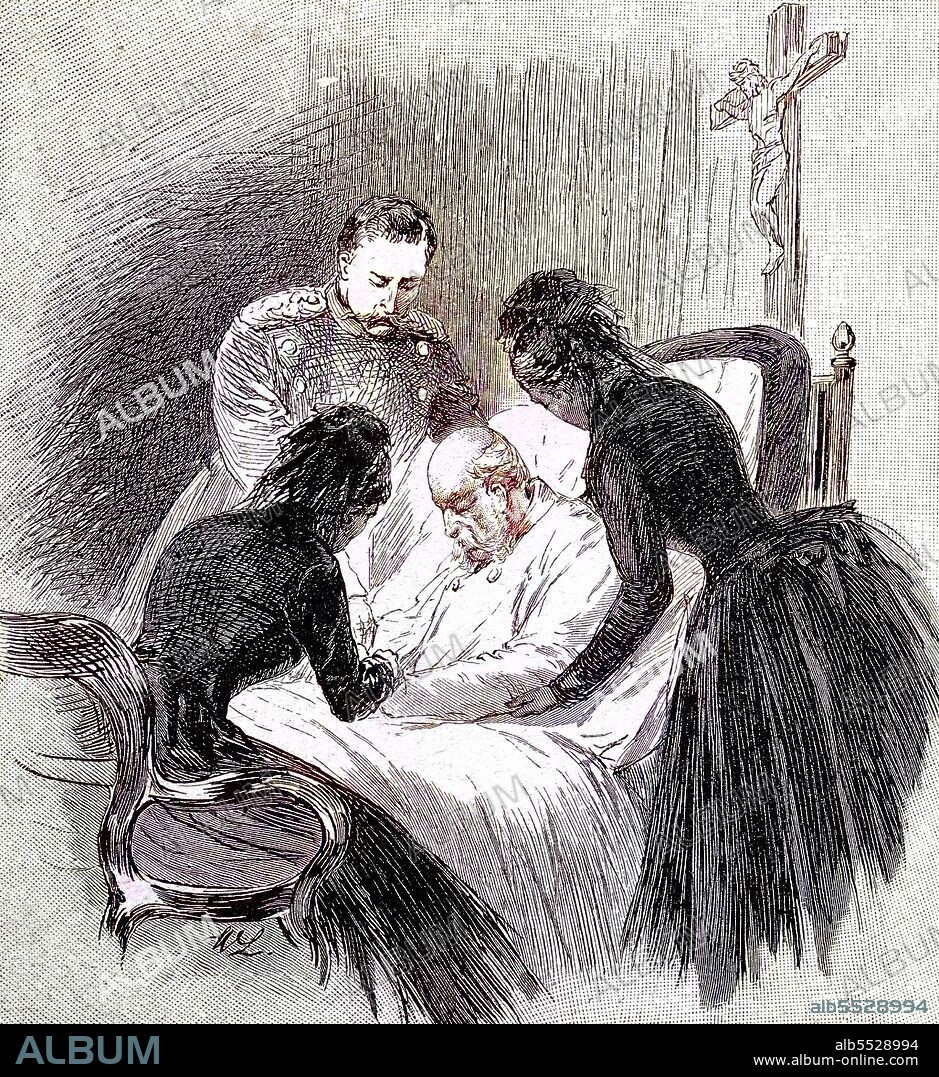 On the deathbed of Wilhelm II or William II, Frederick William Victor Albert of Prussia, 27 January 1859 - 4 June 1941, was the last German Emperor and King of Prussia, Germany .