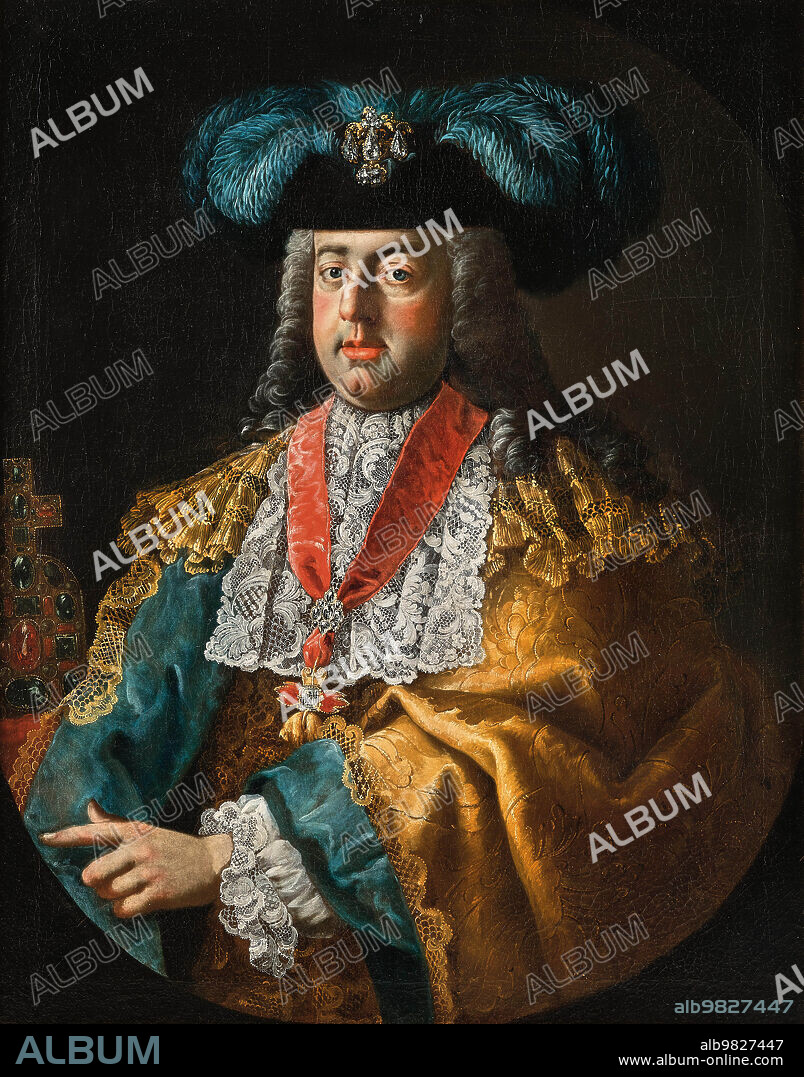 JOHANN MICHAEL MILLITZ. Portrait of Emperor Francis I of Austria (1708-1765) with the Order of the Golden Fleece and the Imperial Crown.
