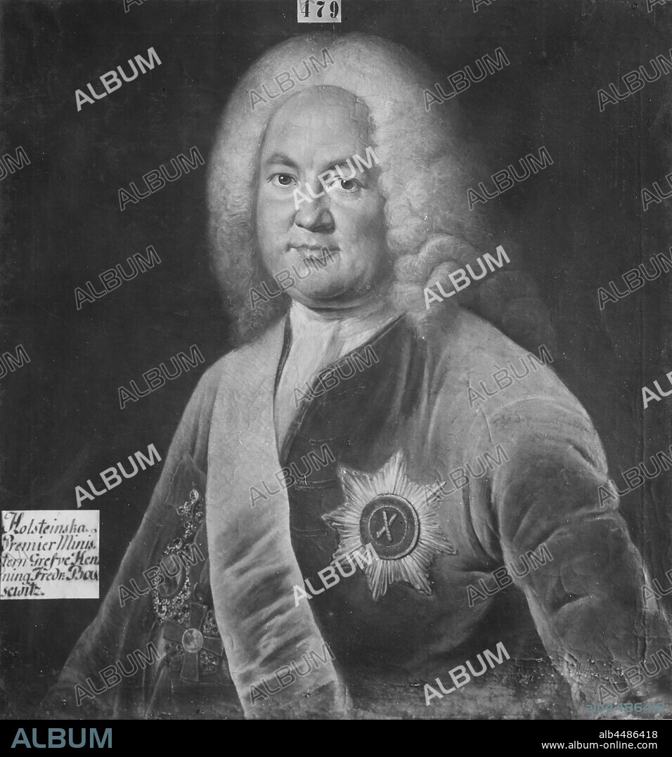 Attributed to Balthasar Denner, Henning-Friedrich von Bassewitz, Henning Fredrik von Bassewitz, 1680-1749, painting, Oil on canvas, Height, 73 cm (28.7 inches), Width, 69 cm (27.1 inches).