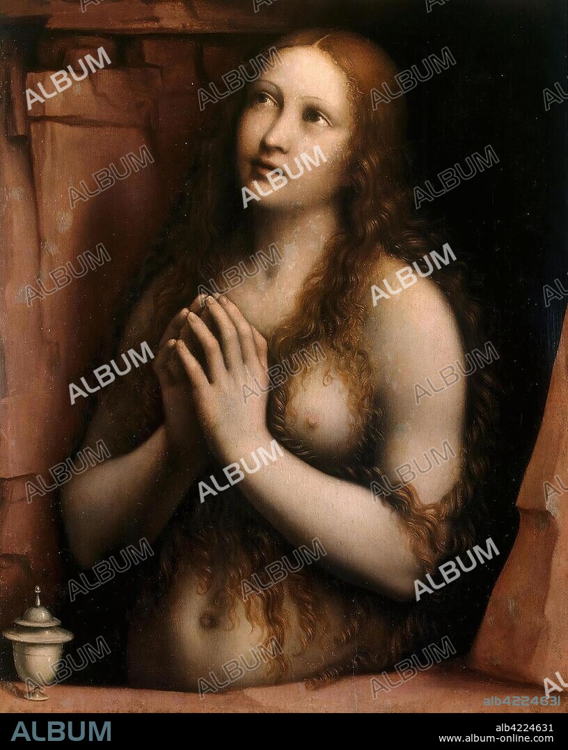 GIAMPIETRINO (GIAN PIETRO RIZZOLI). 'Repentant Mary Magdalene'. Italy, Between 1508 and 1549. Dimensions: 49x39 cm.