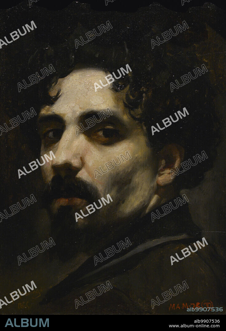 FRANCISCO DOMINGO MARQUéS (1842-1920). SPANISH PAINTER.. Francisco Domingo Marqués (1842-1920). Pintor español. Autorretrato, 1865. Oleo sobre tabla, 28 x 21 cm. Museo del Prado. Madrid. España.