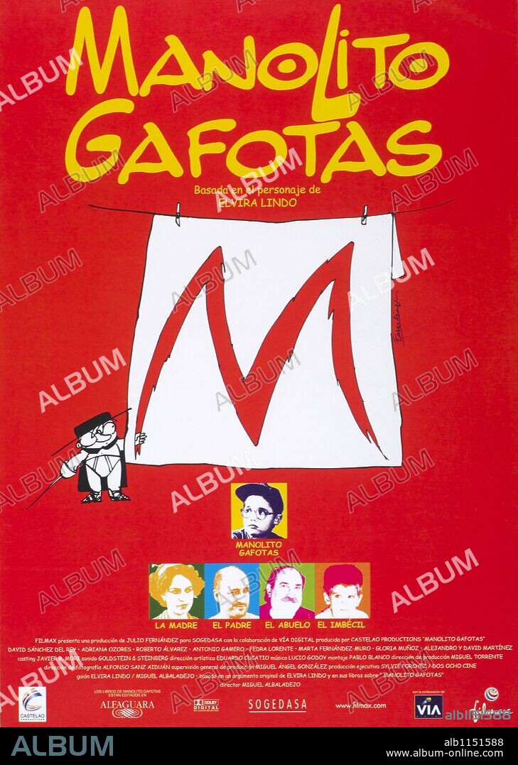 Poster de MANOLITO GAFOTAS, 1999, dirigida por MIGUEL ALBALADEJO. Copyright CASTELAO PRODUCTIONS.