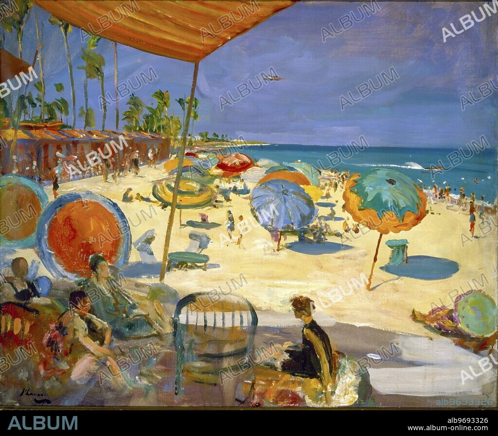 Palm beach. by Sir John Lavery. John Lavery (Born Belfast, 20 March 1856, died Kilkenny, 10 January 1941) was an Irish painter best known for his portraits. ©TopFoto.