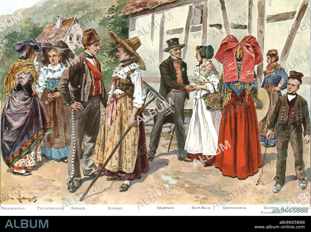 P KAUFFMANN. 'Les Costumes de l'Alsace', 1924. From "L'Album de la Guerre 1914-1919, Volume 2" [L'Illustration, Paris, 1924].