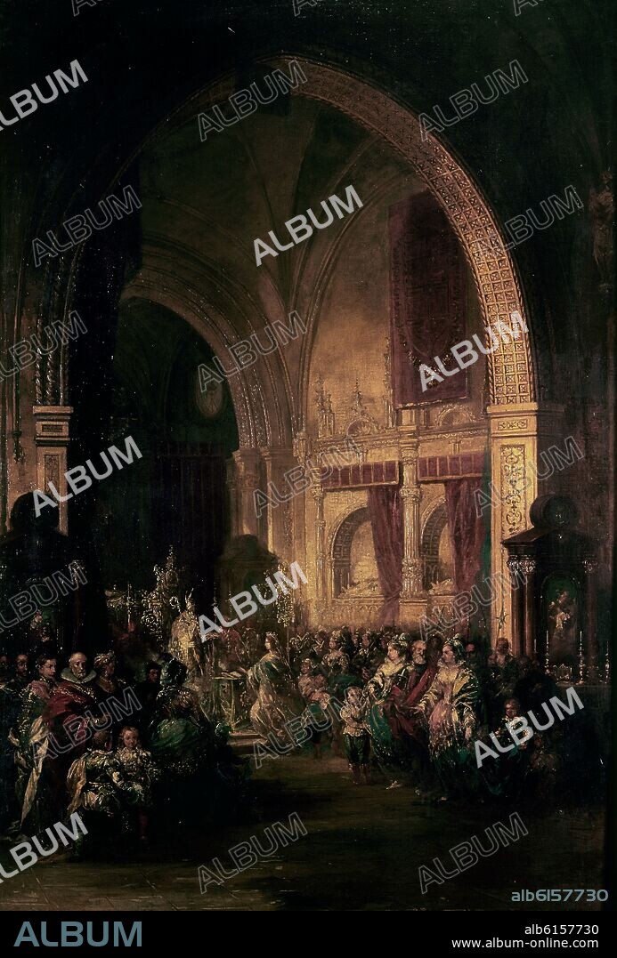 JENARO PEREZ VILLAAMIL (1807-1854). INTERIOR DE LA CATEDRAL DE TOLEDO - SIGLO XIX.