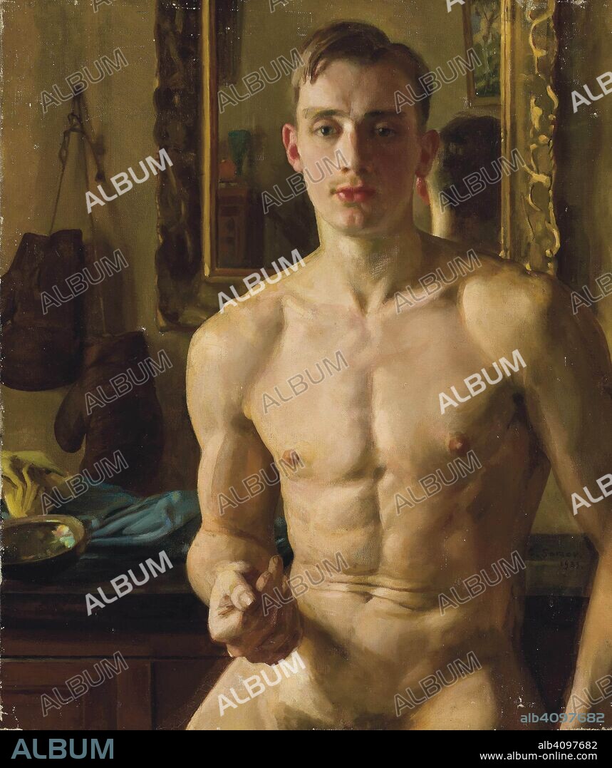 KONSTANTIN ANDREJEWITSCH SOMOW. The Boxer. Portrait of Boris Snezhkovsky.