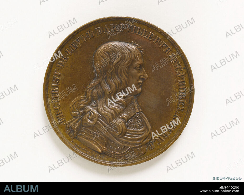 François-Christophe de Lévis-Ventadour, duc d'Amville (1603-1661), viceroy of America (1648-1660), 1658, Hardy, Jean, Engraver in medals, In 1658, Numismatic, Medal, Bronze, Diameter: 5.1 cm, Weight (type dimension): 46.54 g.