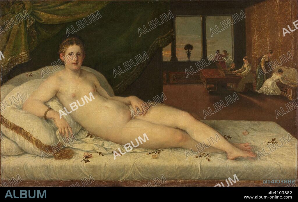 LAMBERT SUSTRIS (ATTRIBUTED TO). Reclining Venus. Liggende Venus. Dating: c. 1540 - c. 1560. Place: Venice. Measurements: h 116 cm × w 186 cm; d 10.5 cm; w 44 kg.