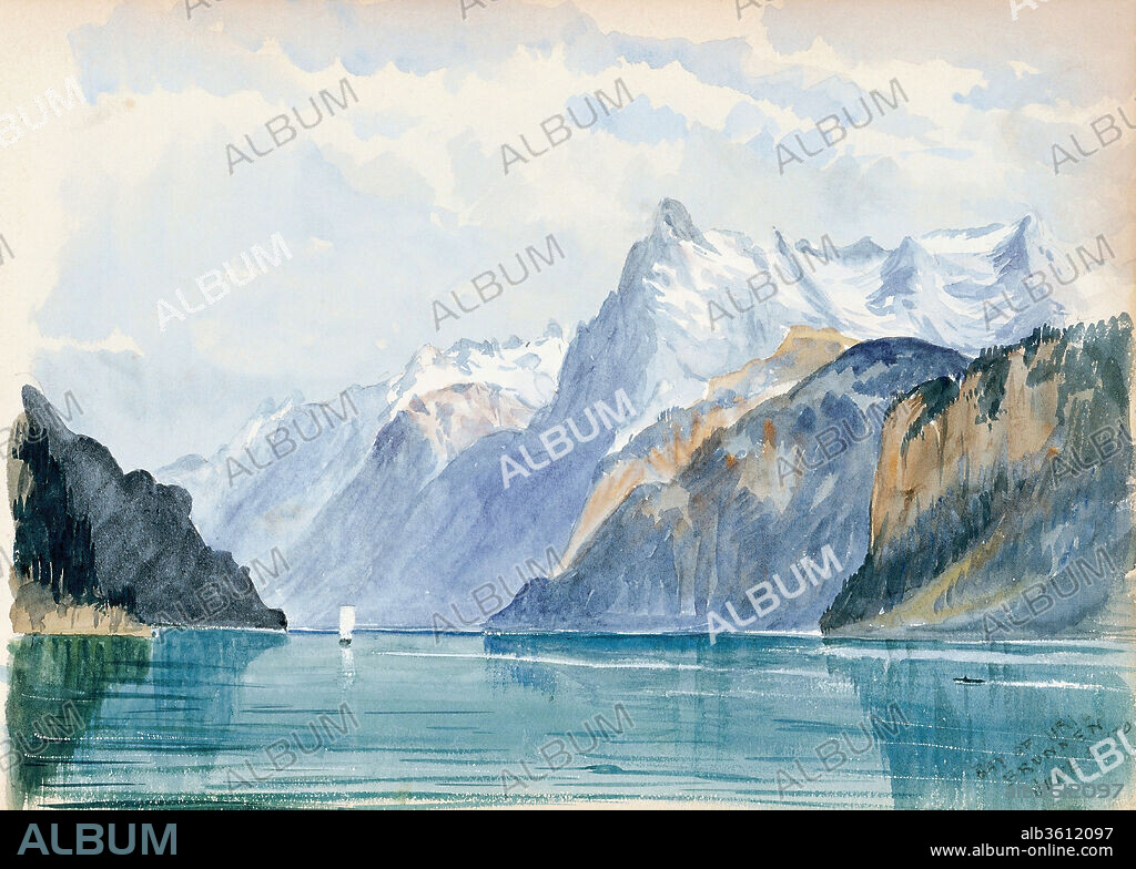 Bay of Uri, Brunnen (from Switzerland 1870 Sketchbook). Artist: John Singer Sargent (American, Florence 1856-1925 London). Dimensions: 8 x 11 1/8 in. (20.3 x 28.3 cm). Date: June 4, 1870.