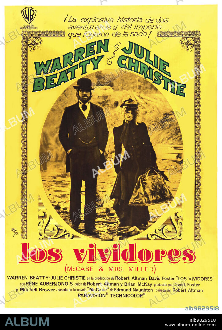 Poster de LOS VIVIDORES, 1971 (MCCABE & MRS. MILLER), dirigida por ROBERT ALTMAN. Copyright WARNER BROTHERS.