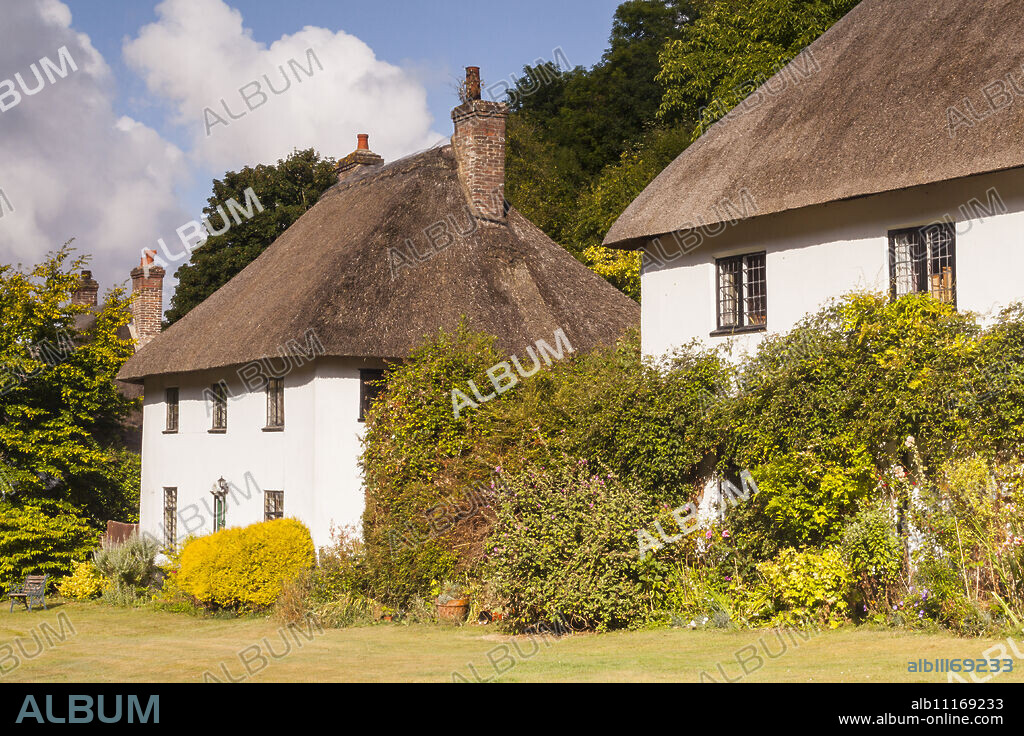 Thatched cottages in Milton Abbas, Dorset, England, United Kingdom, Europe.