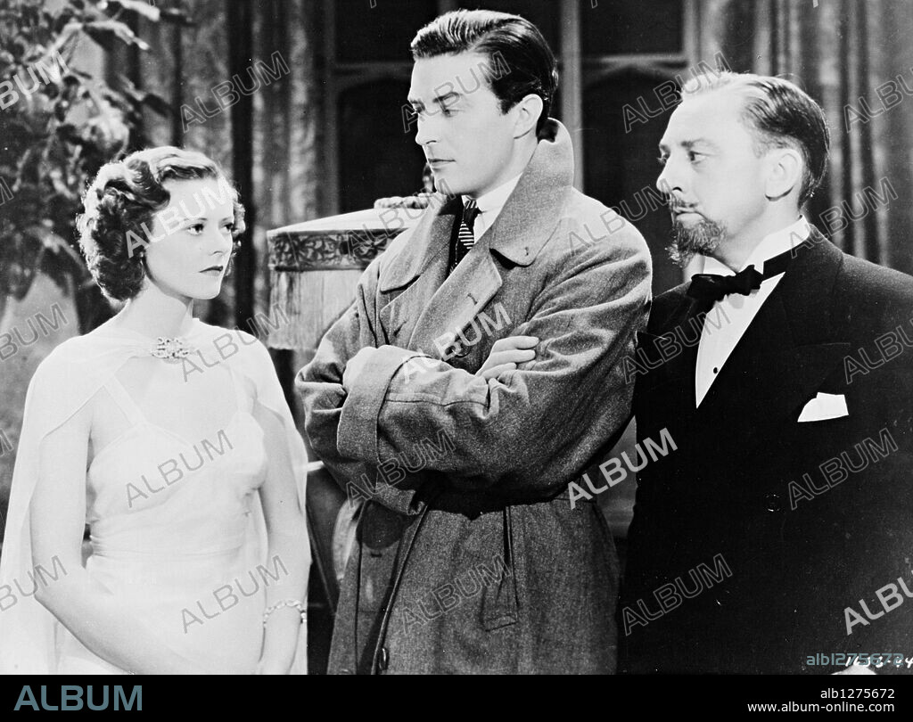HEATHER ANGEL, PORTER HALL and RAY MILLAND in BULLDOG DRUMMOND ESCAPES, 1937, directed by JAMES P. HOGAN. Copyright PARAMOUNT PICTURES.