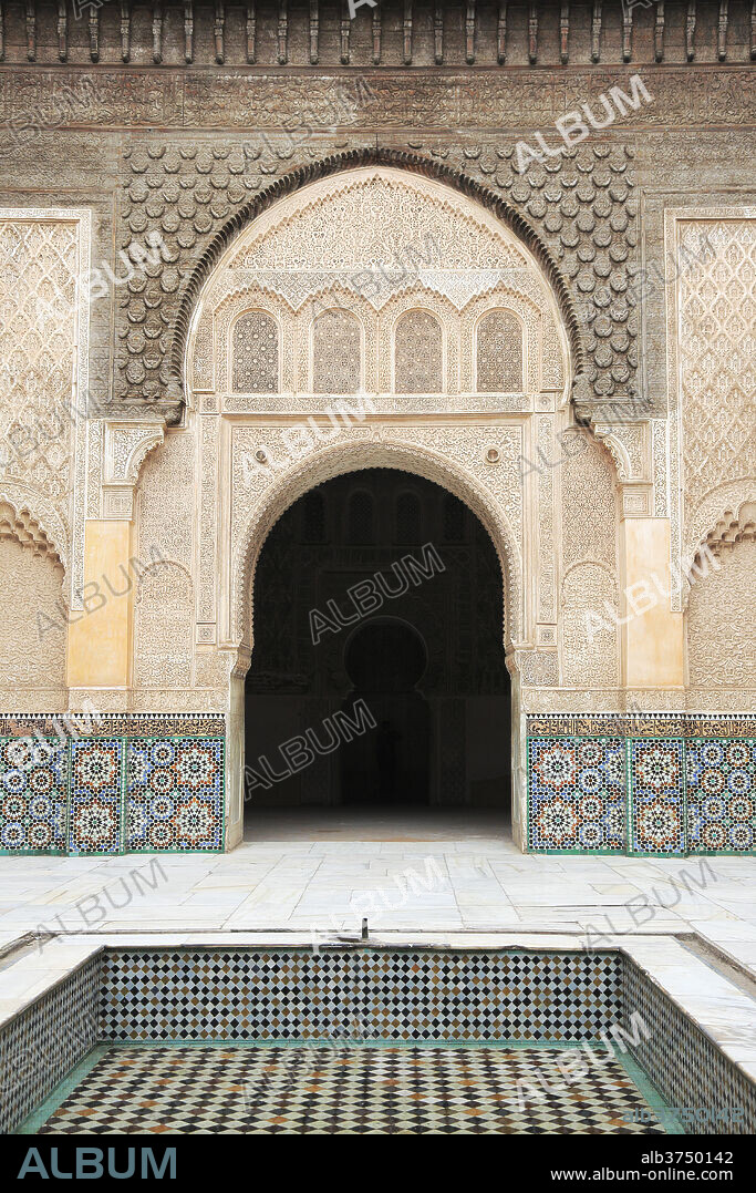 Medersa Ben Youssef, Madrasa, 16th century College, UNESCO World Heritage Site, Marrakesh (Marrakech), Morocco, North Africa, Africa.