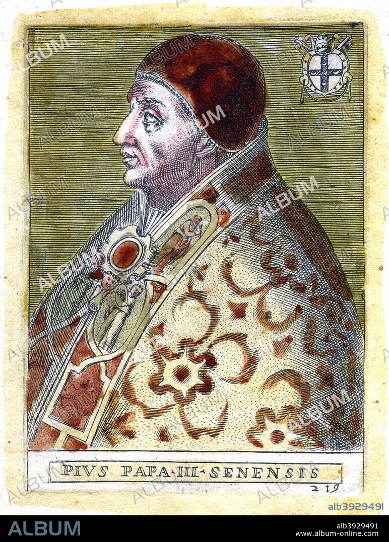 Pope Pius III. Pius II (1439-1503) was born Francesco Todeschini Piccolomini. He was pope from September 22 to October 18, 1503.