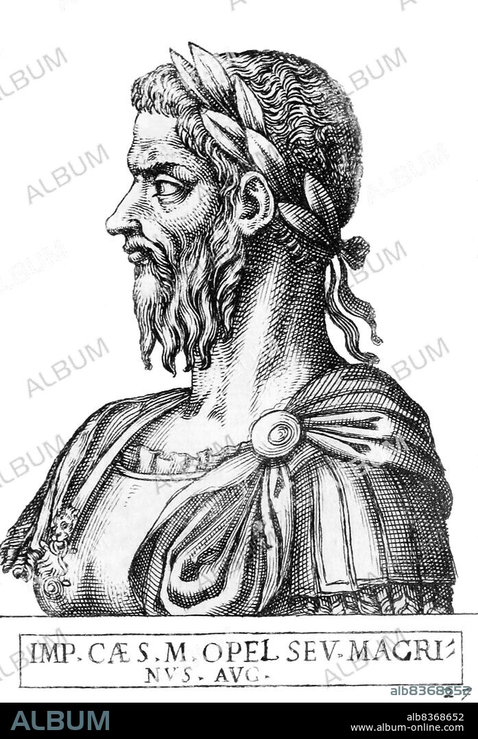 Macrinus (165-218) was a skilled lawyer serving under Emperor Septimius Severus, before Severus' son and successor Caracalla appointed him to prefect of the Praetorian Guard. He enjoyed the trust and protection of Caracalla, until a prophecy claimed that Macrinus would depose and succeed the emperor. Fearing for his life, Macrinus plotted to have Caracalla murdered before he himself was condemned to death.<br/><br/>. Manipulating a soldier into murdering Caracalla, Macrinus became emperor in 217, the first Roman emperor not to have hailed from the senatorial class, as well as being the first Mauretanian emperor. He ruled jointly with his young son Diadumenianus, and his first acts as emperor were to try and bring diplomatic and economic stability to an empire that had been dragged into war with several kingdoms by his predecessors. At a heavy cost to the Empire's coffers, Macrinus peacefully resolved many of the wars Rome was embroiled in, but the changes and monetary costs made him enemies in the Roman military.<br/><br/>. Julia Maesa, sister in law to Septimius Severus and aunt to Caracalla, took advantage of the unrest to start a rebellion and had her fourteen-year-old grandson Elagabalus recognised as emperor. Macrinus was defeated and executed in 218, with his son also captured and executed later in the year. He and his son were declared enemies of Rome by the Senate, their names struck from the records and their images destroyed.