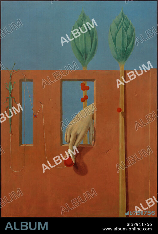 MAX ERNST. Ernst, Max 1891-1976. "Au premier mot limpide" (Beim ersten klaren Wort), 1923. Öl auf Gips, aufgetragen auf Leinwand, Wandmalerei aus dem Haus Paul Eluards in Eaubonne, 232 × 167 cm. Düsseldorf, Kunstsammlung Nordrhein-Westfalen.
