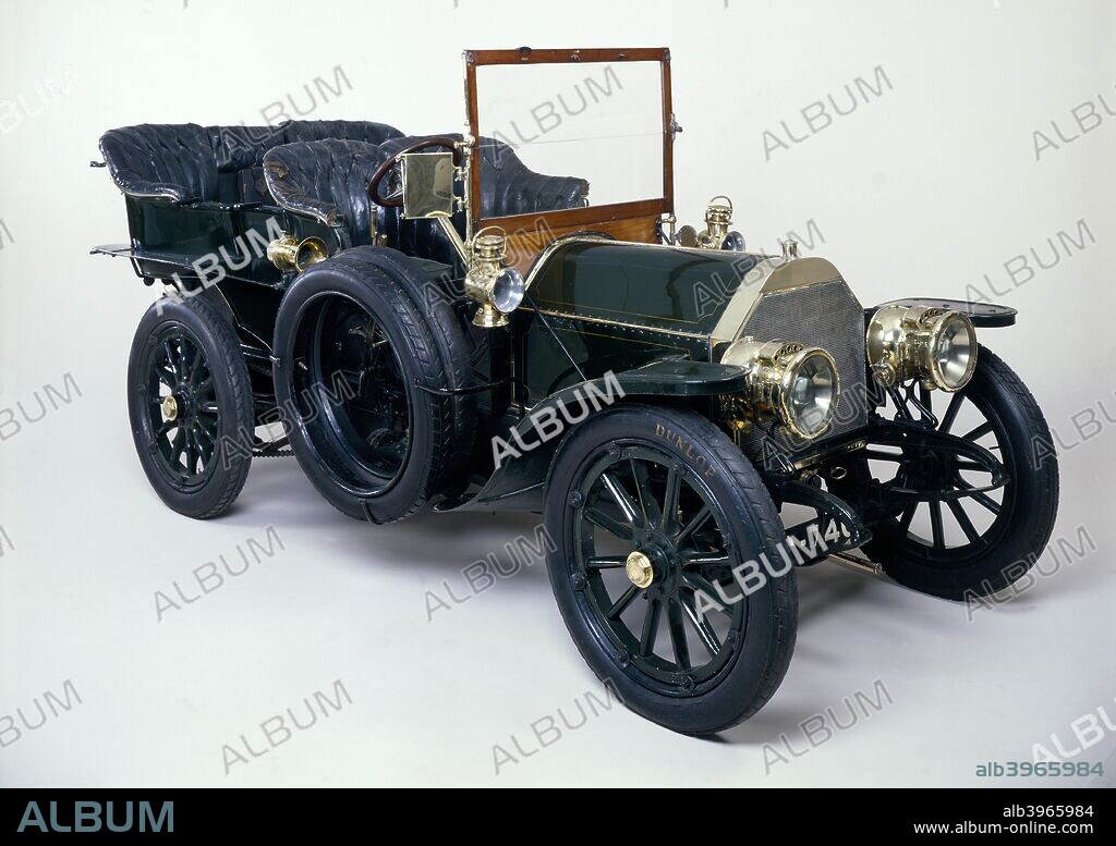 A 1903 Mercedes 60hp. This 60hp 9.2 litre Mercedes was brought back from Germany by its first owner, Lord Northcliffe, and has remained in the hands of the Harmsworth family ever since. It was one of the fastest cars of its day. Only five 60 hp Mercedes remain in the world. Like many cars of its day it features chain, rather than shaft drive.