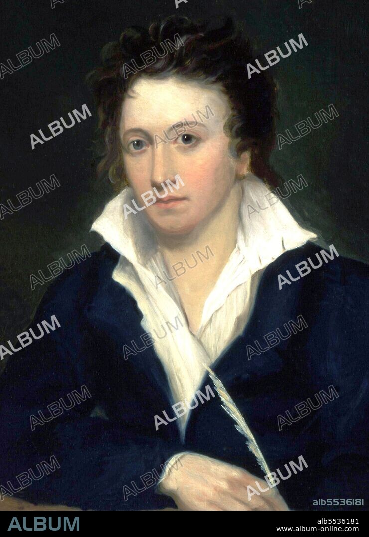 Percy Bysshe Shelley (4 August 1792 – 8 July 1822) was one of the major English Romantic poets and is regarded by critics as among the finest lyric poets in the English language. A radical in his poetry as well as his political and social views, Shelley did not achieve fame during his lifetime, but recognition for his poetry grew steadily following his death. Shelley was a key member of a close circle of visionary poets and writers that included Lord Byron; Leigh Hunt; Thomas Love Peacock; and his own second wife, Mary Shelley, the author of Frankenstein. Shelley is perhaps best known for such classic poems as Ozymandias, Ode to the West Wind, To a Skylark, Music, When Soft Voices Die, The Cloud and The Masque of Anarchy. Ozymandias remains one of the most influentail of English Orientalist poems ever written, along with Coleridge's 'Kubla Khan'. Shelley used opium to alter his state of thinking and free his mind. Shelley took laudanum, according to letters he wrote, as well as biographies. Shelley believed opium created confusion for him between cause and effect, as well as between memory and forgetfulness. Shelley began experiencing body spasms and upon visiting his new doctor, Andrea Vacca Berlinghieri, he was warned to stop taking laudanum. Shelley did not heed the doctor's warning and continued to have spasms, haunting dreams, and confusions about reality. Opium both helped with Shelley's creativity and harmed his mental state.