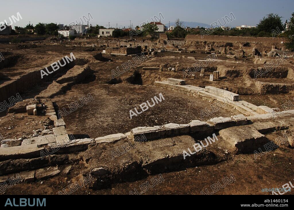 ARTE ROMANO. GRECIA. TERMAS DE ARGOS. Vista de las ruinas. Provincia de Argolida. Región del Peloponeso.