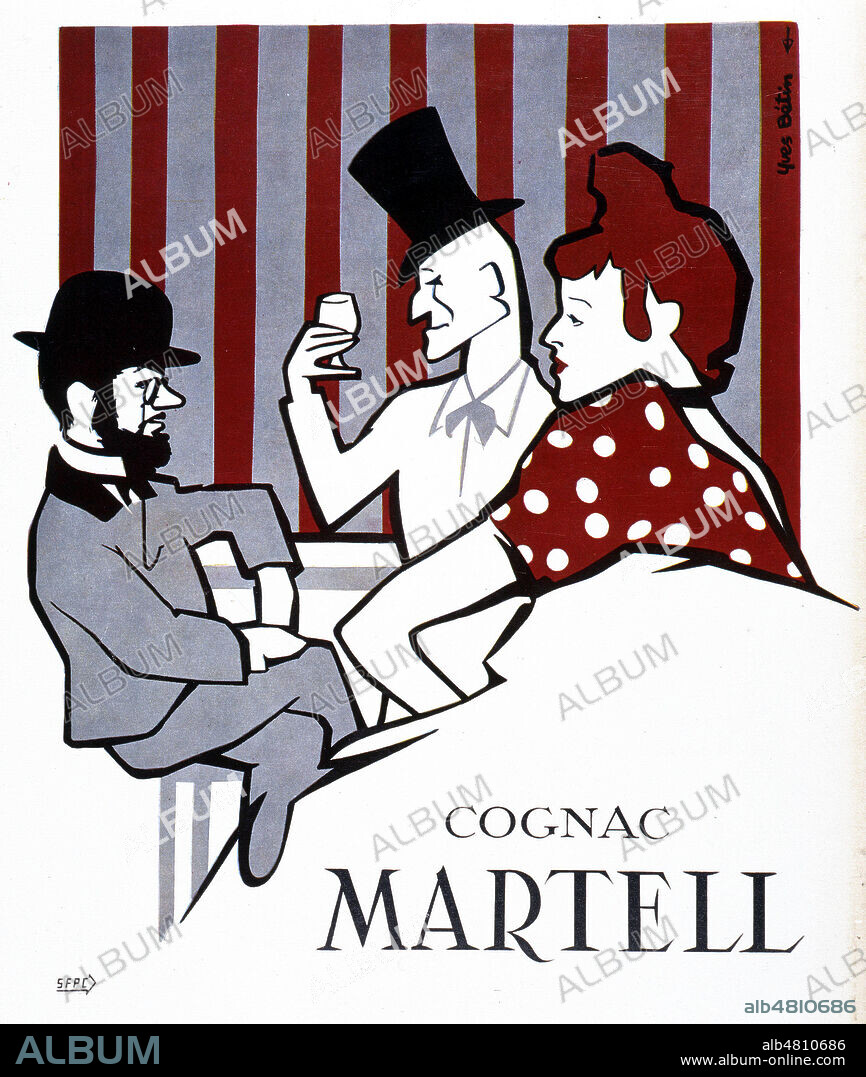 TOULOUSE-LAUTREC (1864-1901), La Goulue et Valentin le Desosse. Publicite de 1954 pour le cognac MARTELL. Credit : Collection Jonas/KHARBINE-TAPABOR.