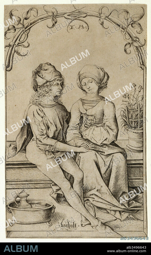 Drawings and Prints, Print, The Lovers, Artist, After, Housebook Master, Israhel van Meckenem, German, active Middle Rhineland, ca. 1470–1500, German, Meckenem ca. 1440/45–1503 Bocholt, Housebook, Master, Meckenem, Israhel van, German, 1465, 1435, 1500, 1503.