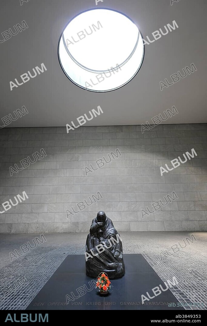 Memorial sculpture, Pieta by Kaethe Kollwitz in the Neue Wache Memorial, Schinkelbau building by Karl Friedrich Schinkel, Berlin, Berlin, Germany