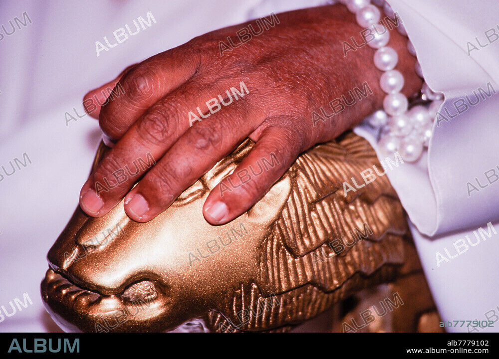 Abune Paulos, Patriarch of the Ethiopian Orthodox Tewahedo Church, at his residence. Addis Ababa, 1997.