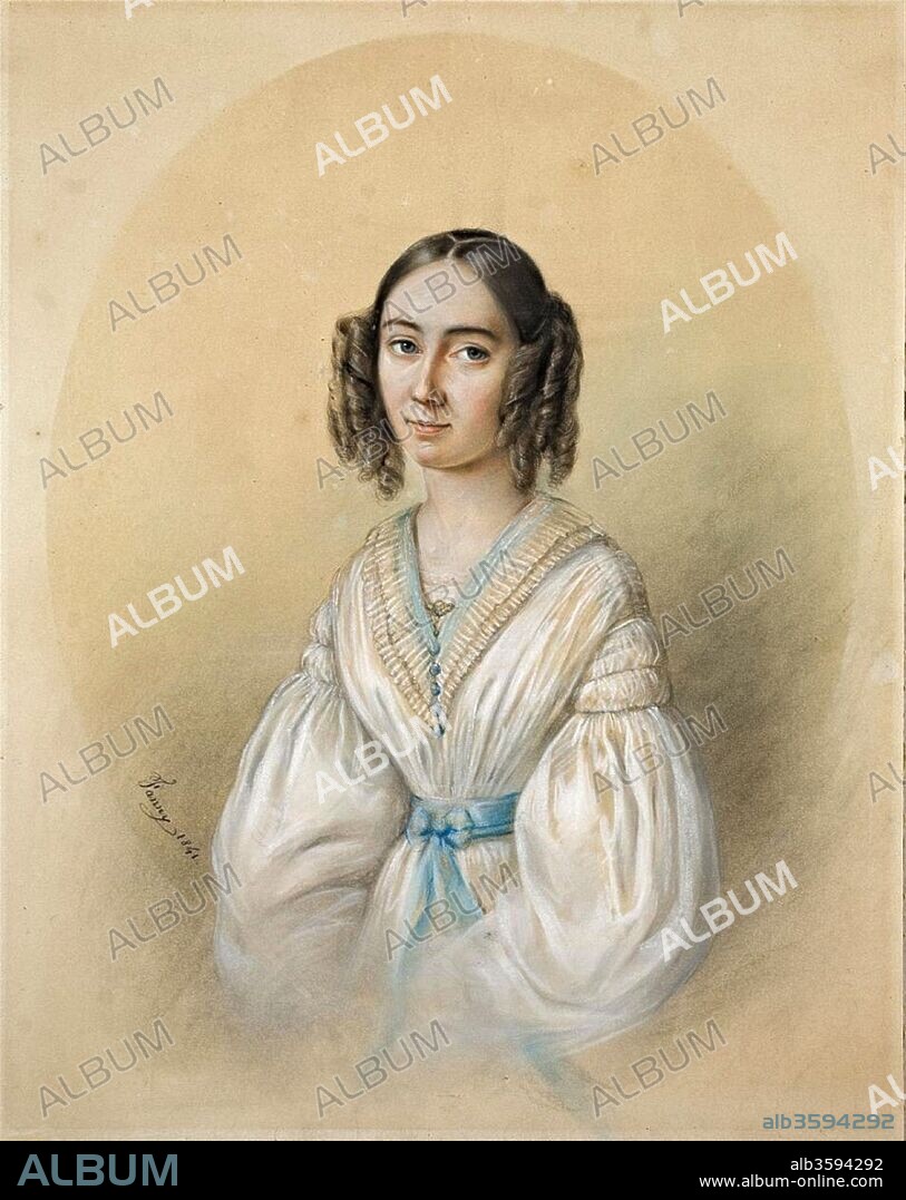 WILHELM HENSEL. Portrait of the composer Fanny Hensel née Mendelssohn (1805-1847).