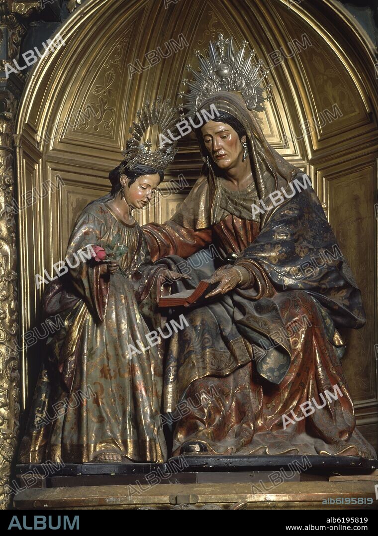 JOSÉ MONTES DE OCA. STA ANA Y LA VIRGEN NIÑA-SIGLO XVII.