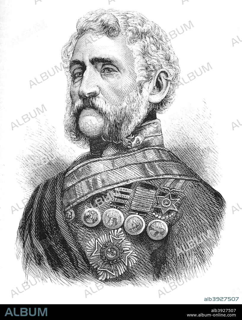 'Sir Harry Smith', c1880. Sir Henry George Wakelyn Smith, 1st Baronet (1787-1860), English military commander. Episode of the  First Anglo-Sikh War (1845-1846). From British Battles on Land and Sea, Vol. III, by James Grant. [Cassell Petter & Galpin, London, Paris & New York, c1880].