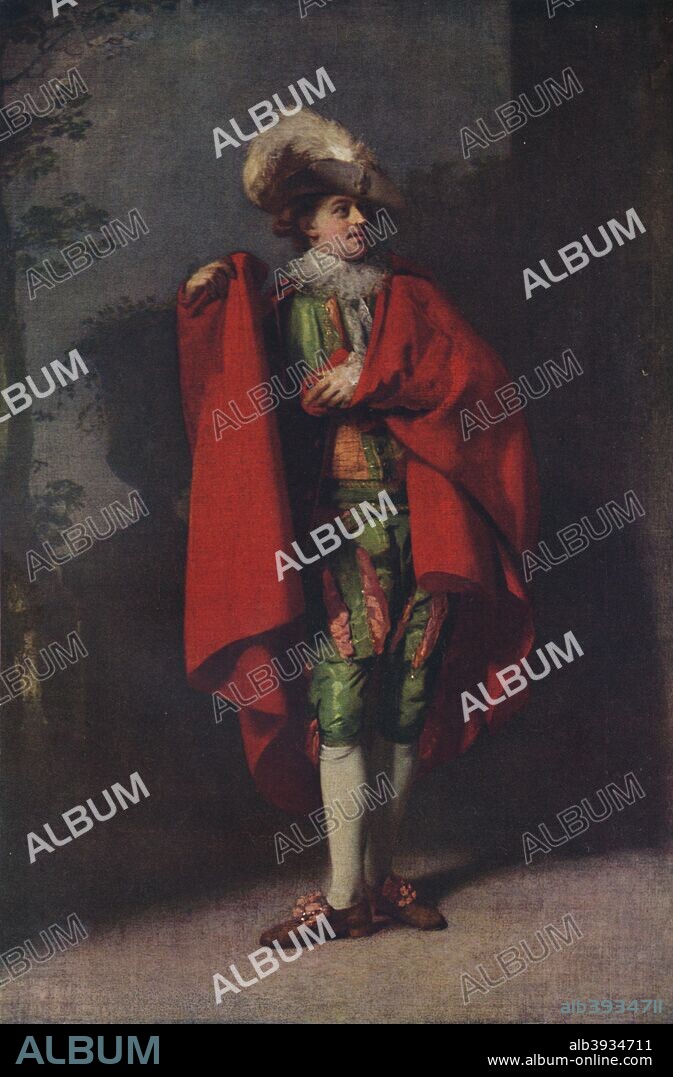 John Palmer as Count Almaviva in 'The Spanish Barber', 1779. John Palmer (c1742-1798), was one of the most prestigious actors on the English stage in the eighteenth century. Painting held at the National Portrait Gallery, London. From The Connoisseur Vol XLVIII [Otto Limited, London, 1917.].