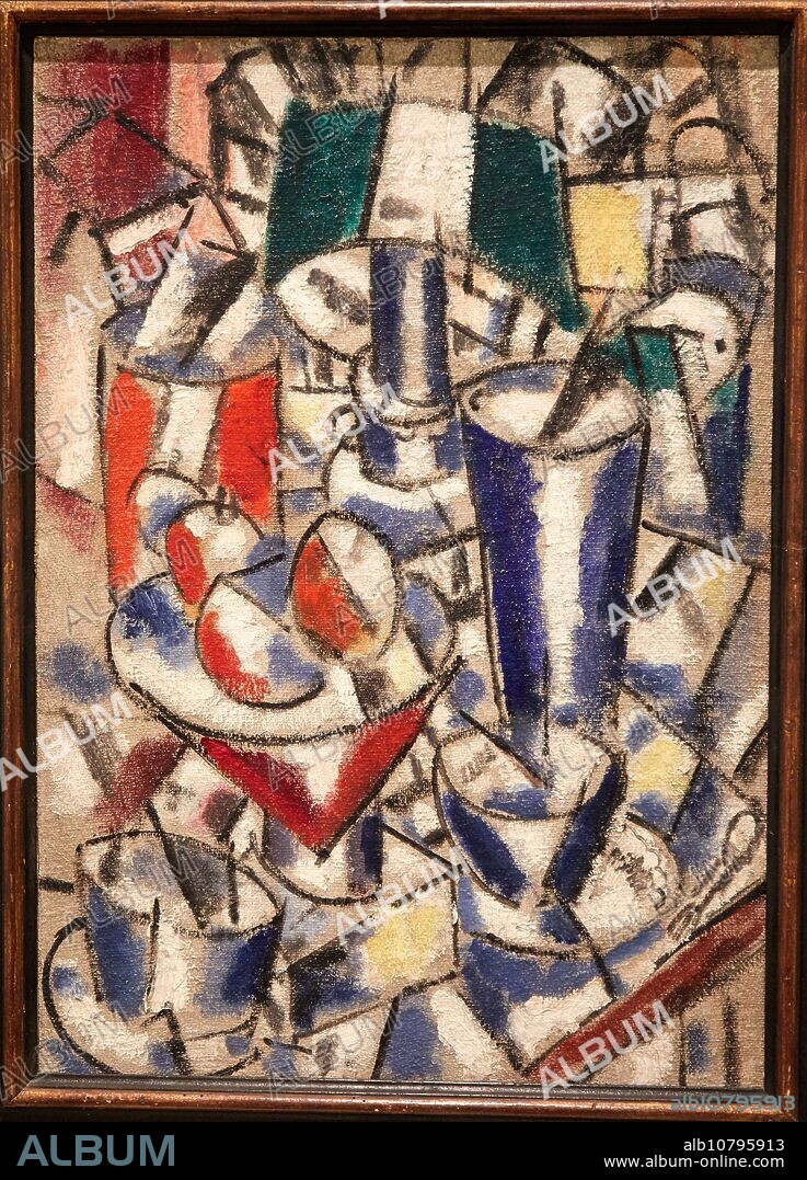 FERNAND LÉGER. Still Life with Lamp, 1914, Fernand Léger, Museo Nacional Centro de Arte Reina Sofia, Madrid, Spain, Europe.