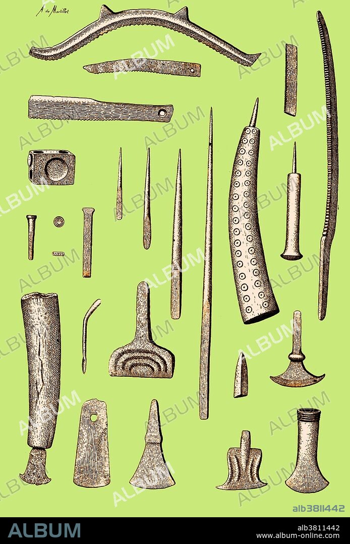Late Bronze Age European tools such as hammers, chisels, gouges, and saws, c. 3200 to 600 BC.
