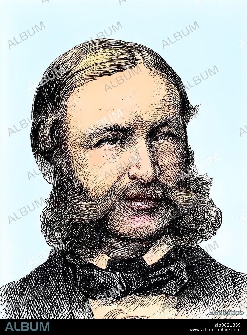 Heinrich Barth, 1821-1865, German African explorer and archaeologist, philologist and geographer, historical engraving, ca. 1869, Historical, digitally restored reproduction from a 19th century original, coloured, exact date unknown