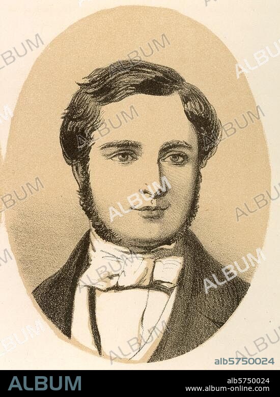 Walewski, Alexandre Graf (ab 1866 Herzog); franz. Politiker; Walewice 4.5.1810 - Straßburg 27.9.1868. Porträt (Ausschnitt aus einem Blatt mit Porträts der Teilnehmer des Pariser Kongresses 1856). Kreidelithographie mit Tonplatte von Wilhelm Georg Timm (1820-1895). Aus: Russkij Chudoshestwenny Listok, 1856, Nr. 14. Berlin, Sammlung Archiv für Kunst und Geschichte.