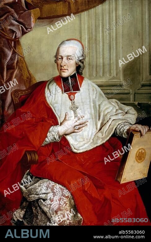 Colloredo, Hieronymus Count. Prince-archbishop of Salzburg, 1771-1812. Sponsor of Mozart 1732 - 1812. Portrait. Painting, 1775, by Johann Michael Greiter (c. 1735-1786). Oil on canvas. Salzburg, Museum Carolino Augusteum.
