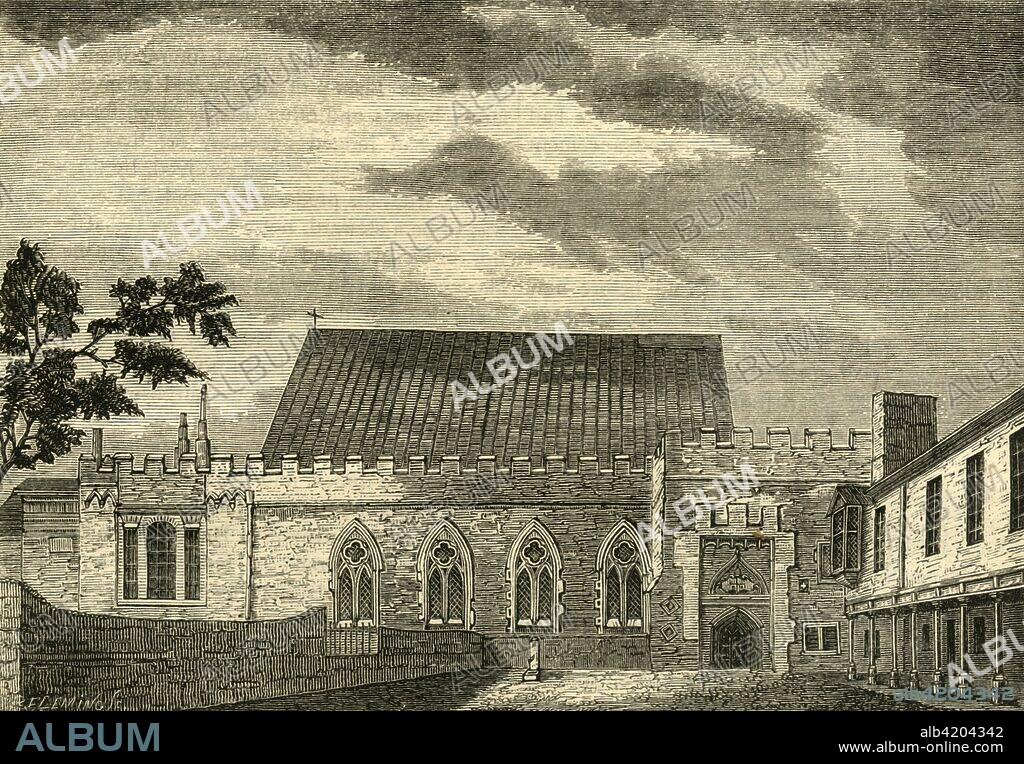 'Ely House - The Hall', c1872. Ely Palace or Ely House in London was the former London residence of the Bishops of Ely from 1290 to 1772 when the estate was sold to the Crown. It was later known as Hatton House. From Old and New London, Vol. II: A Narrative of Its History, Its People, and Its Places, by Walter Thornbury. [Cassell, Petter, Galpin & Co., London, Paris & New York].