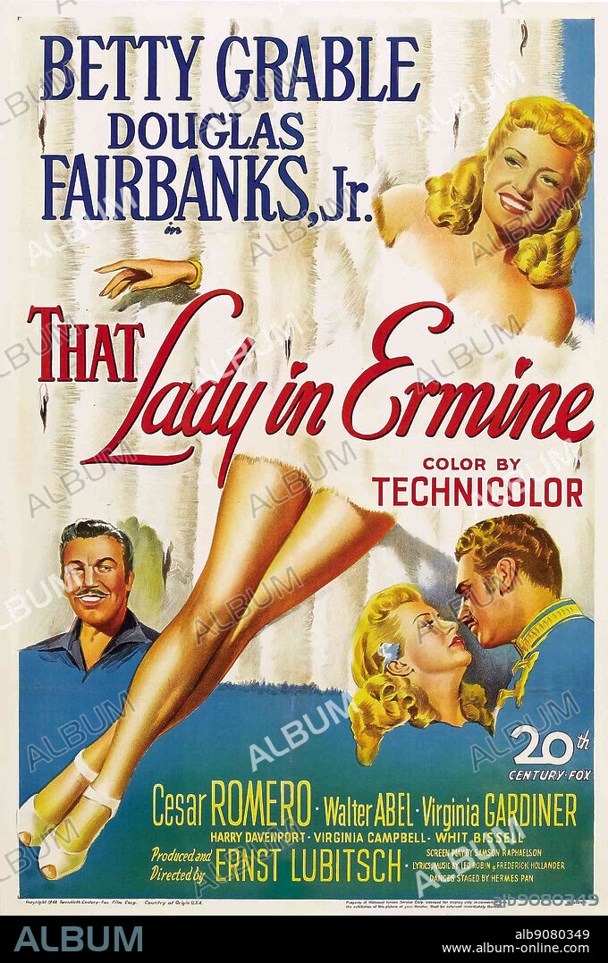 BETTY GRABLE in THAT LADY IN ERMINE, 1948, unter der Regie von OTTO PREMINGER. Copyright 20TH CENTURY FOX.