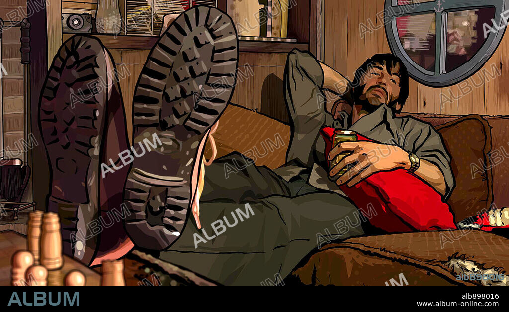 KEANU REEVES en UNA MIRADA A LA OSCURIDAD, 2006 (A SCANNER DARKLY), dirigida por RICHARD LINKLATER. Copyright WARNER INDEPENDENT PICTURES.